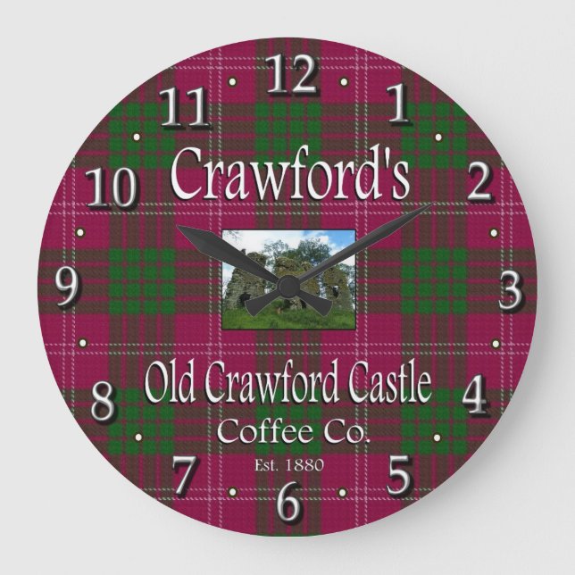 Crawford's Old Crawford Castle Coffee Co. Large Clock (Front)
