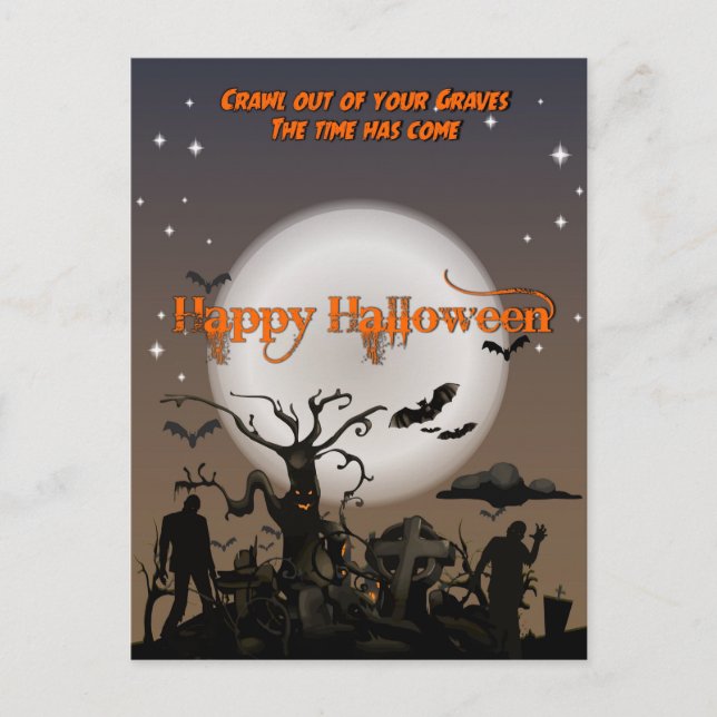 Crawl Out of your Graves Halloween Postcard (Front)