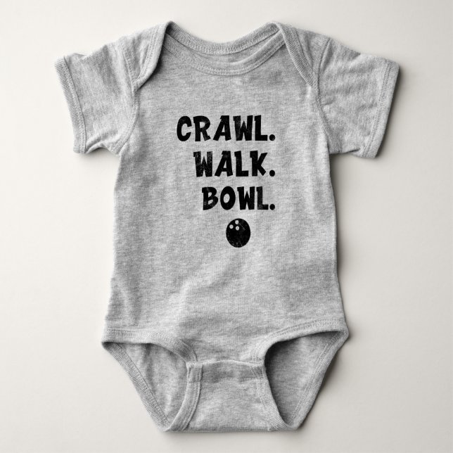 Crawl Walk Bowl, Bowling Baby little Bowling Buddy Baby Bodysuit (Front)