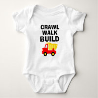 CRAWL WALK BUILD cute builder bodysuit for baby