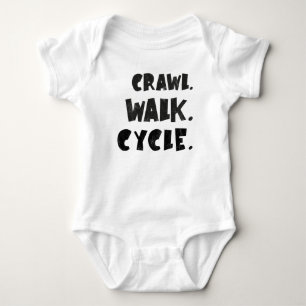 Crawl Walk Cycle - Cycling Baby - Bike Baby Bodysuit