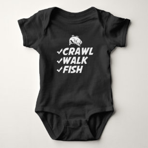 crawl walk fish baby bodysuit