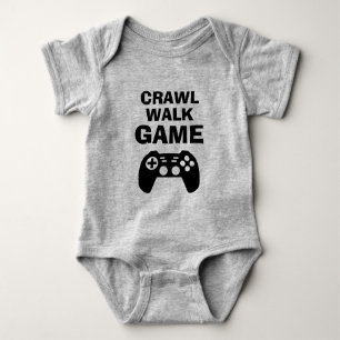 CRAWL WALK GAME fun baby bodysuit for future gamer