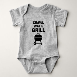 CRAWL WALK Grill fun baby bodysuit for future chef