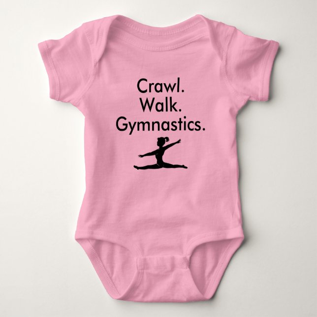 Crawl Walk Gymnastics Gymnast Baby Bodysuit (Front)