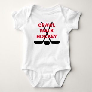Crawl Walk Hockey Cute Baby Infant Bodysuit