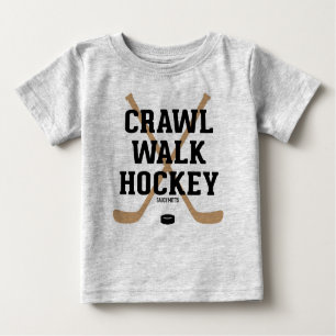 Crawl Walk Hockey Cute Funny Infant Baby Baby T-Shirt