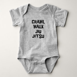 Crawl Walk Jiu-Jitsu Funny Baby Bodysuit