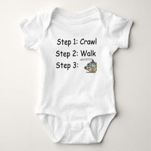 Crawl Walk Military Helicopter Pilot Baby Bodysuit