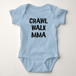 Crawl Walk MMA Mixed Martial Arts Funny Baby Bodysuit