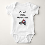 Crawl Walk Motocross Baby Bodysuit<br><div class="desc">Whether it’s for everyday wear or a special occasion, this baby bodysuit is a must-have for any parent! Perfect for gifting or keeping your little bundle of joy cute and comfy. Made from 100% cotton, it ensures maximum comfort, keeping your baby cosy all day long. With easy snap closures, changing...</div>