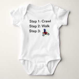 Crawl Walk Motocross Dirt Bike Baby Bodysuit