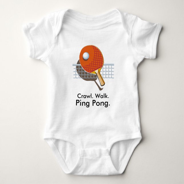 Crawl Walk Ping Pong Table Tennis Baby Bodysuit (Front)