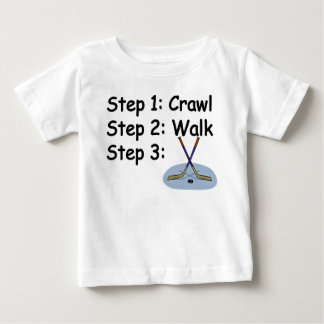 Crawl, Walk, Play Hockey baby t-shirt