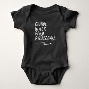 Crawl, walk, play pickleball baby bodysuit