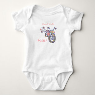 Crawl, Walk, Ride! Girl Baby Bodysuit