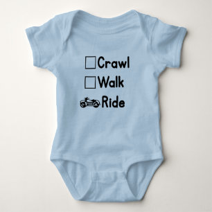 Crawl, Walk, Ride (Motorcyles) Baby Bodysuit