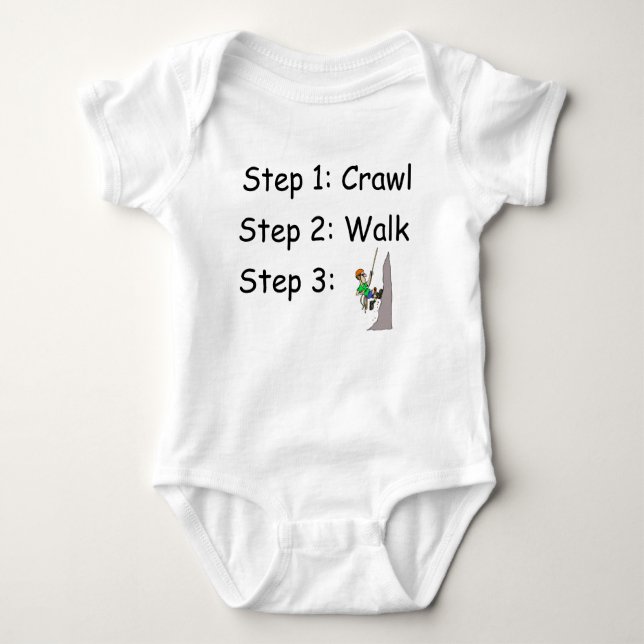 Crawl Walk Rock Climbing Baby Bodysuit (Front)