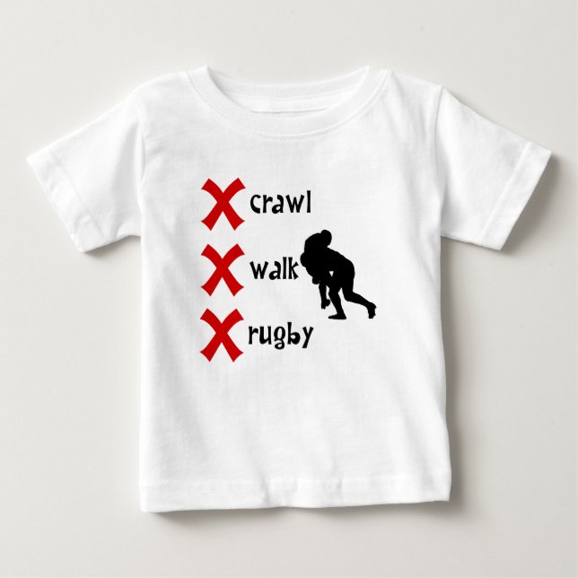 Crawl Walk Rugby Baby T-Shirt (Front)