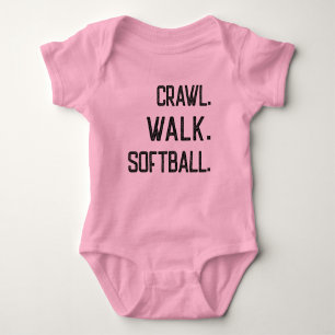 Crawl Walk Softball, Future Softball Player Baby Bodysuit