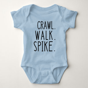 Crawl Walk Spike, Cute Volleyball Baby Bodysuit