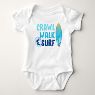Crawl Walk Surf Beach Baby Bodysuit