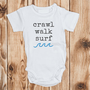 Crawl Walk Surf Beach Baby Newborn GIft  Bodysuit