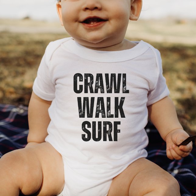 Crawl Walk Surf Summer Little surfer Baby Bodysuit (Creator Uploaded)