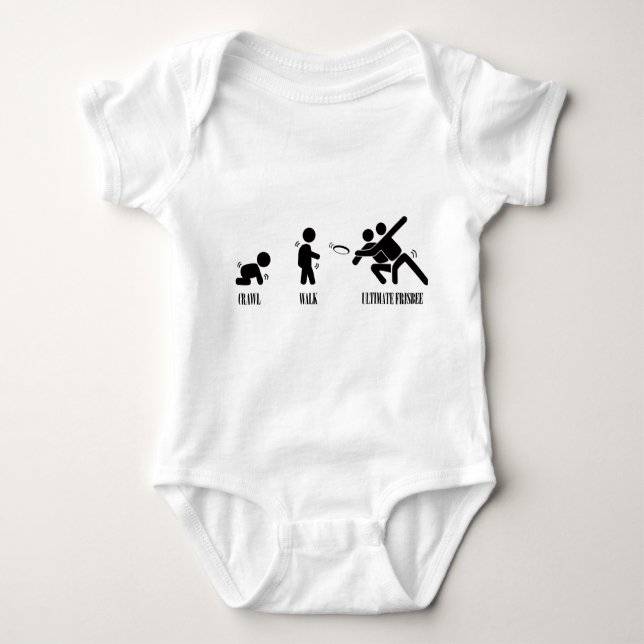 Crawl. Walk. Ultimate Frisbee Baby Bodysuit (Front)