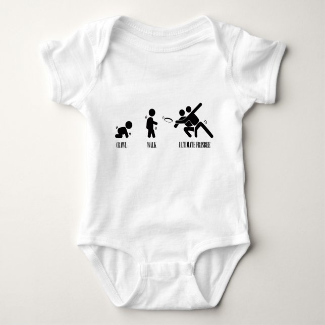 Crawl. Walk. Ultimate Frisbee Baby Bodysuit (Front)