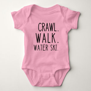 Crawl Walk Water Ski, Waterskiing Baby Baby Bodysuit