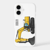 Crawler excavator cartoon illustration