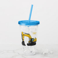 Crawler excavator cartoon illustration