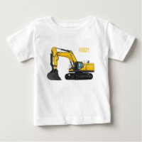 Crawler excavator cartoon illustration