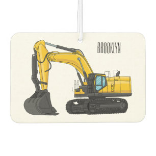 Crawler excavator cartoon illustration car air freshener