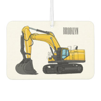 Crawler excavator cartoon illustration car air freshener