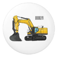 Crawler excavator cartoon illustration