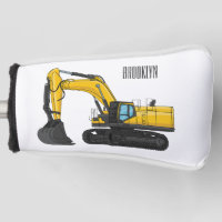 Crawler excavator cartoon illustration