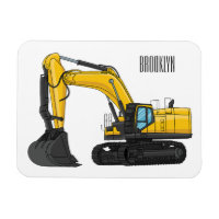 Crawler excavator cartoon illustration
