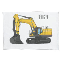 Crawler excavator cartoon illustration