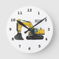 Crawler excavator cartoon illustration