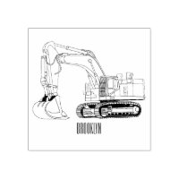Crawler excavator cartoon illustration