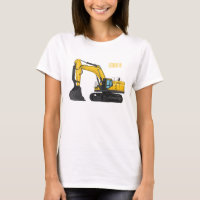 Crawler excavator cartoon illustration
