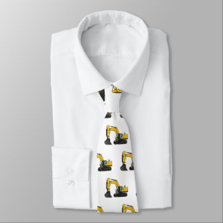 Crawler excavator cartoon illustration tie