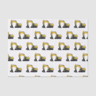 Crawler excavator cartoon illustration tissue paper