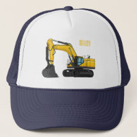 Crawler excavator cartoon illustration