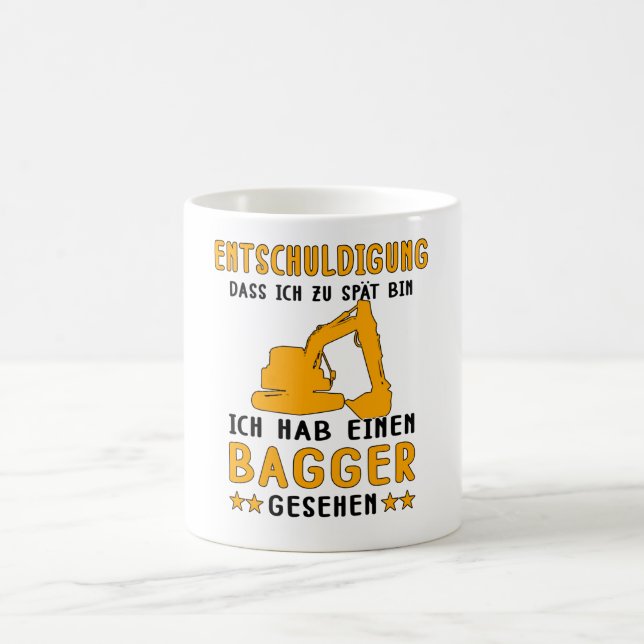 Crawler Excavator Excavator Excuse Construction Coffee Mug (Center)