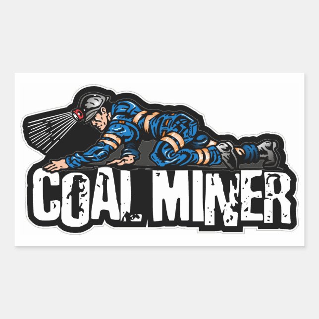 CRAWLING COAL MINER RECTANGULAR STICKER (Front)