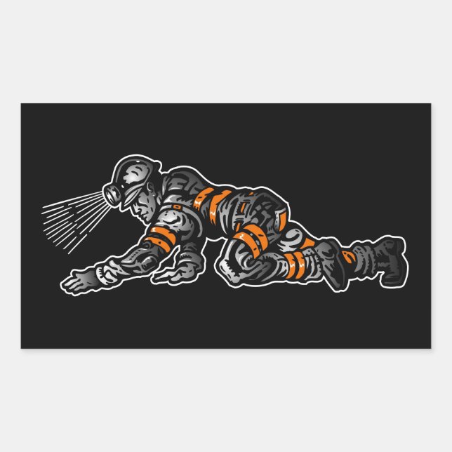 CRAWLING COAL MINER RECTANGULAR STICKER (Front)