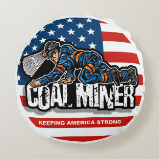 CRAWLING COAL MINER ROUND CUSHION
